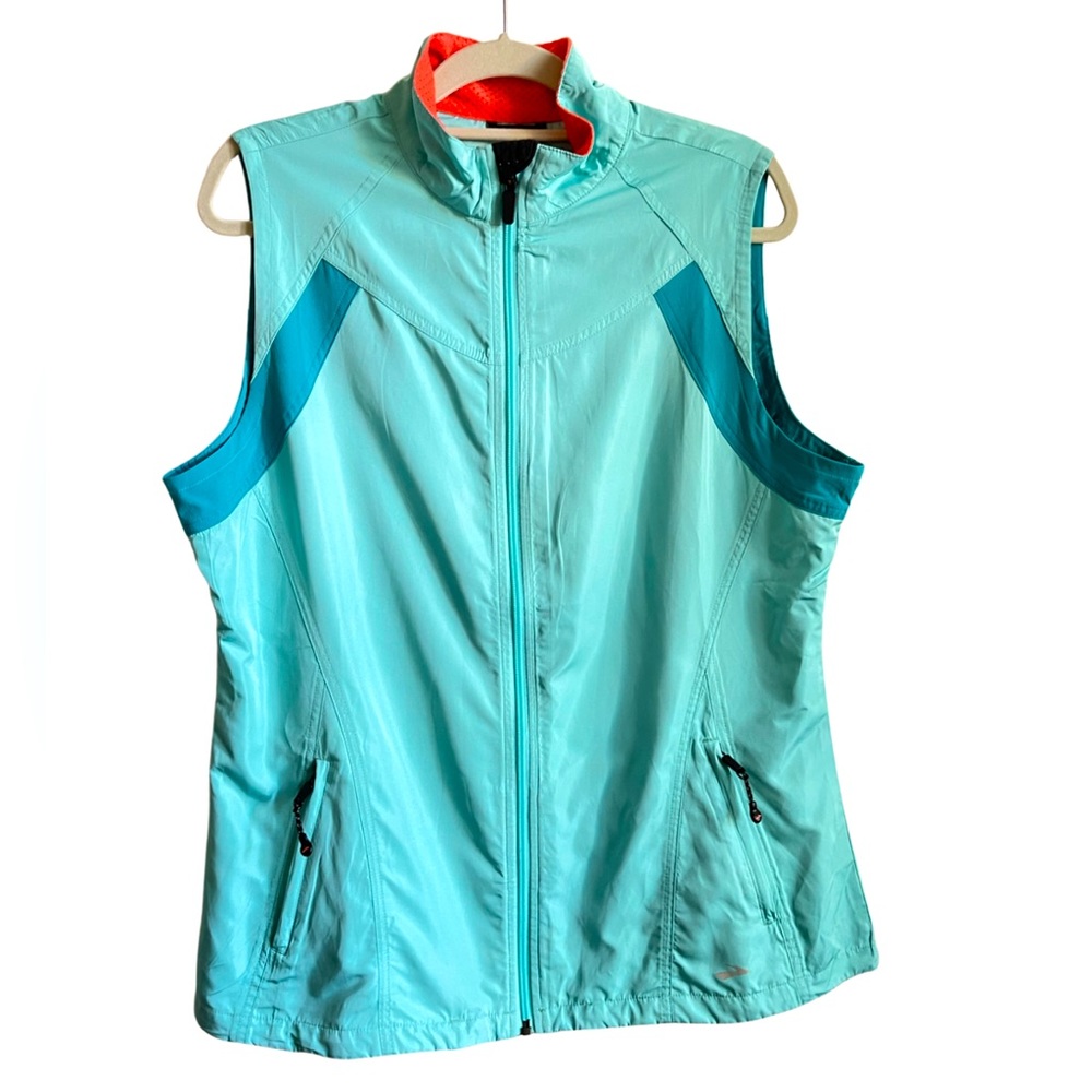 Brooks Technology Running Vest Teal Women’s Reflective Full Zip Active size L